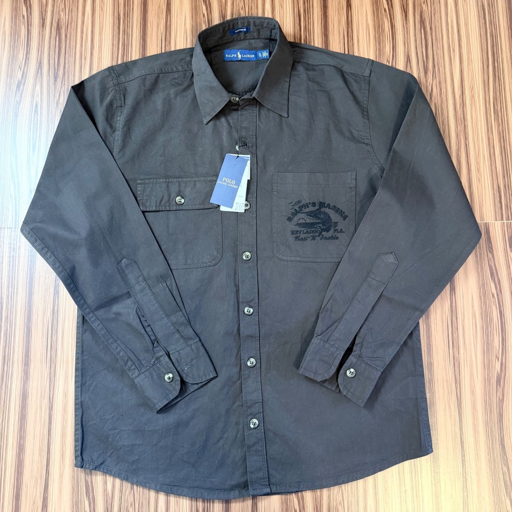 Polo Ralph Lauren XL Custom Fit Ralphs Marina Key Largo Shirt Nutmeg Brown NWT